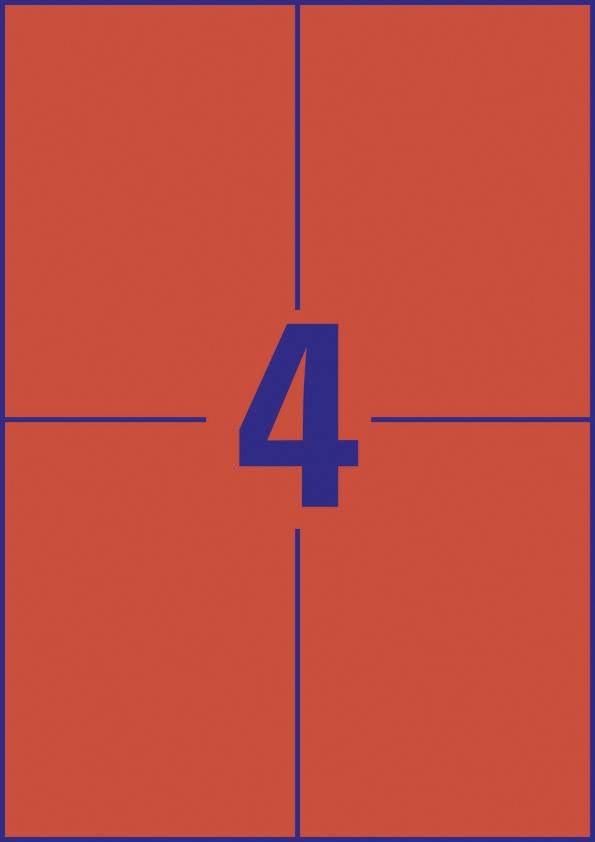 Avery-Zweckform 3456 Universal-Etiketten 105 x 48 mm Papier Rot 400 St. Permanent haftend Tintenstrahldrucker, Laserdrucker, Farblaserdrucker