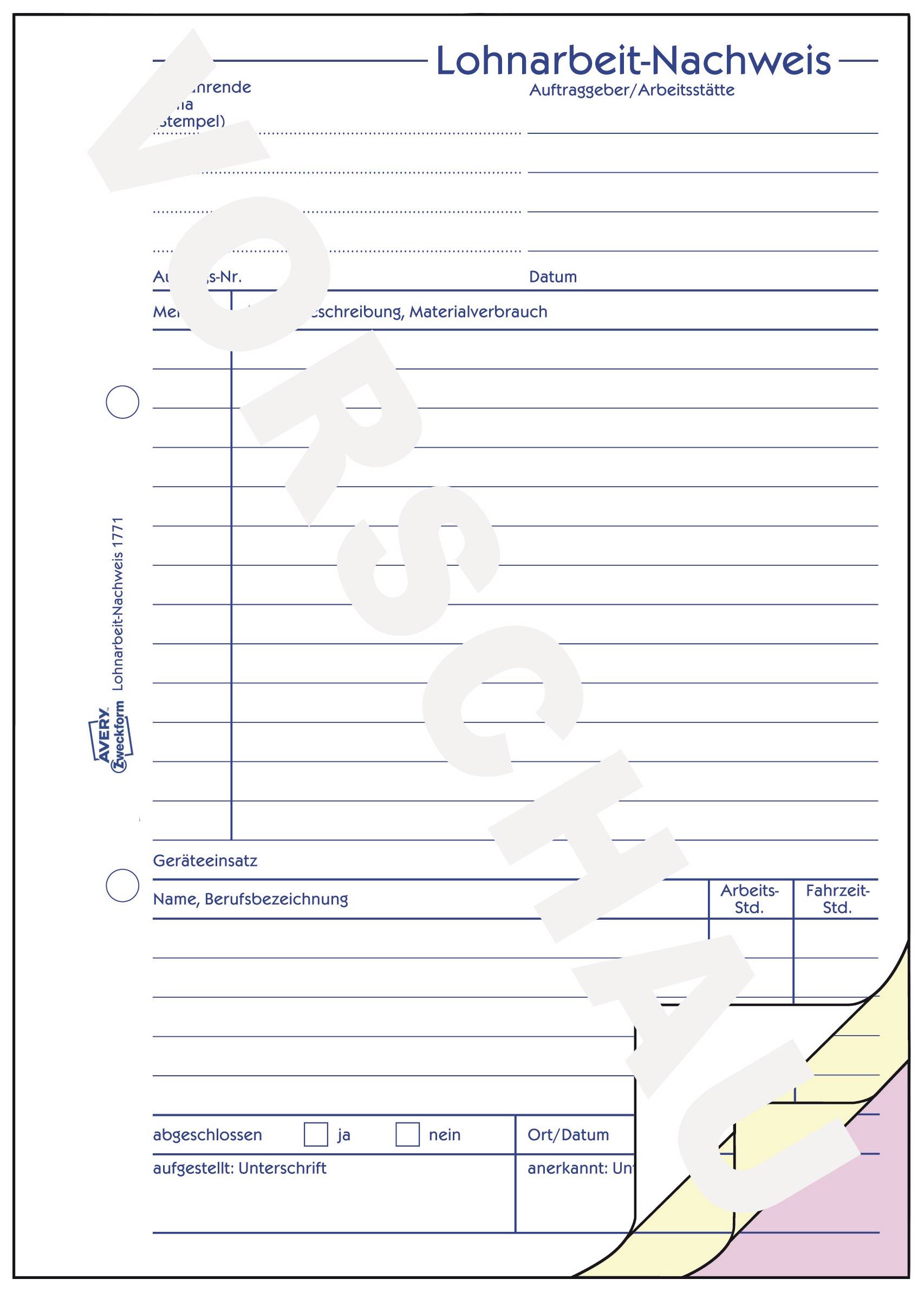 Avery-Zweckform Lohnabrechnung Formular 1771 DIN A5