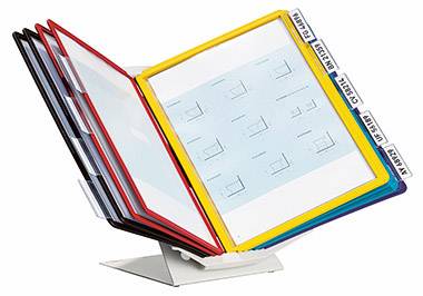 Durable Sichttafelständer VARIO® PRO 10 - 5579 Schwarz, Rot, Gelb, Grün, Dunkelblau DIN A4 Anzahl der mitgelieferten Sichttafeln