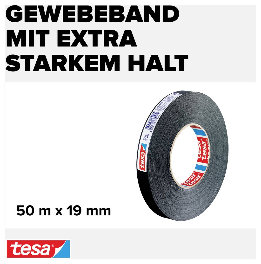 tesa 57230-00000-02 Gewebeklebeband Schwarz (L x B) 50 m x 19 mm 1 St.