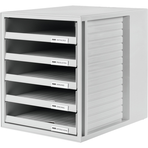 HAN 1401-11 Desk drawer box Light grey A4 No. of drawers: 5