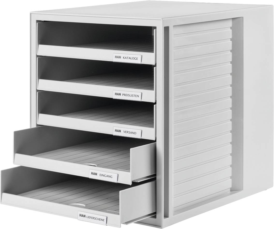 HAN 1401-11 Schubladenbox Lichtgrau DIN A4 Anzahl der Schubfächer: 5