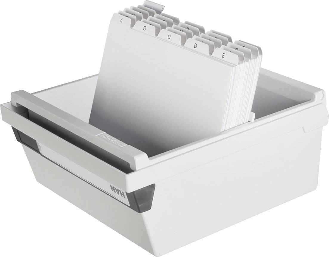 HAN 965-11 Karteikasten Lichtgrau max. Anzahl der Karten: 800 Karten DIN A5 quer