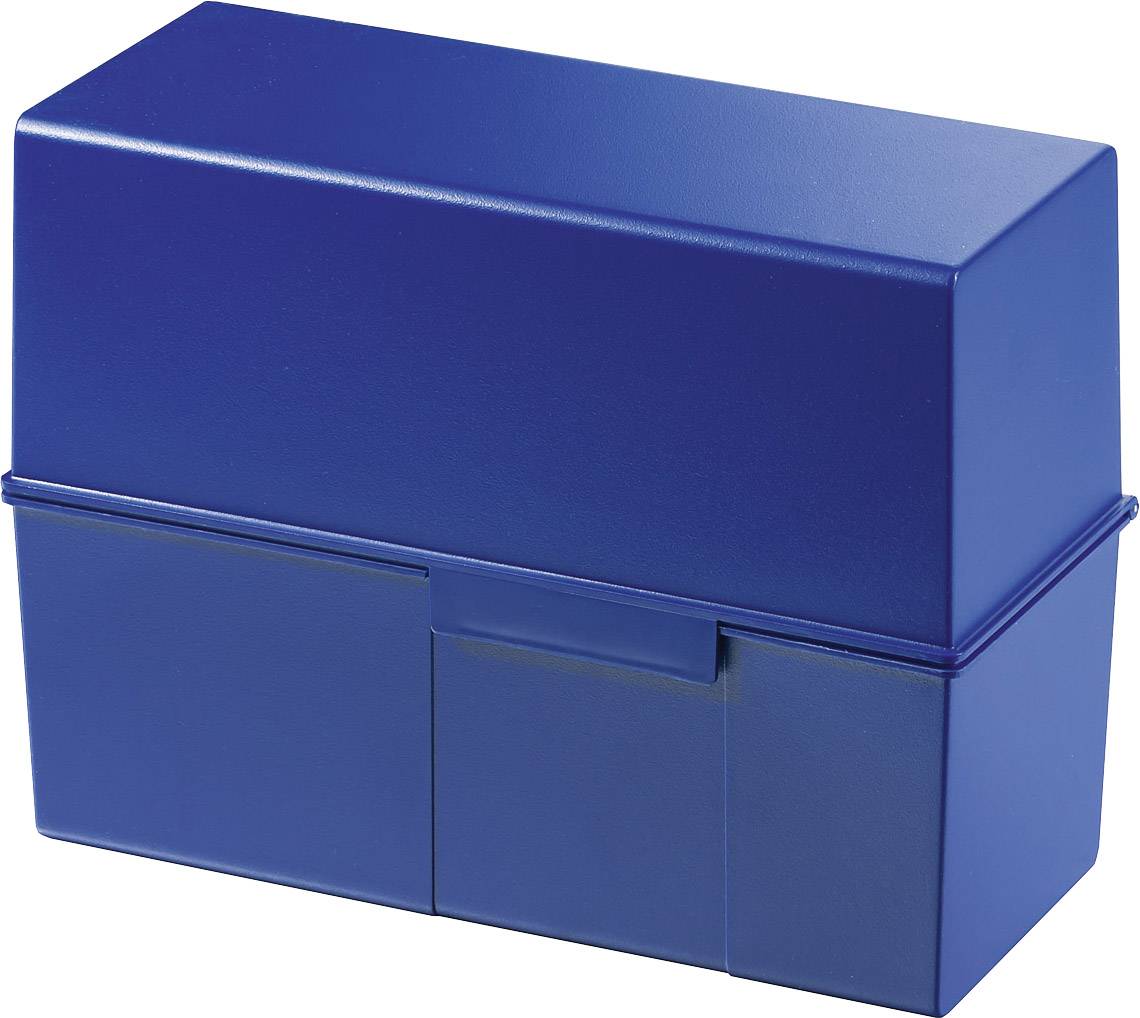 HAN 975-14 Karteibox Blau max. Anzahl der Karten: 500 Karten DIN A5 quer Deckel als zusätzlicher Tr