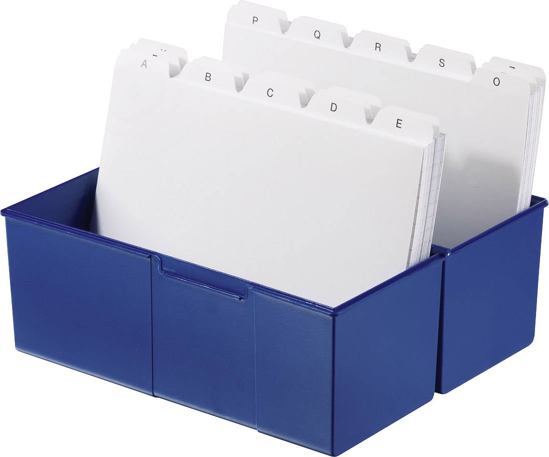HAN 975-14 Karteibox Blau max. Anzahl der Karten: 500 Karten DIN A5 quer Deckel als zusätzlicher Trog nutzbar