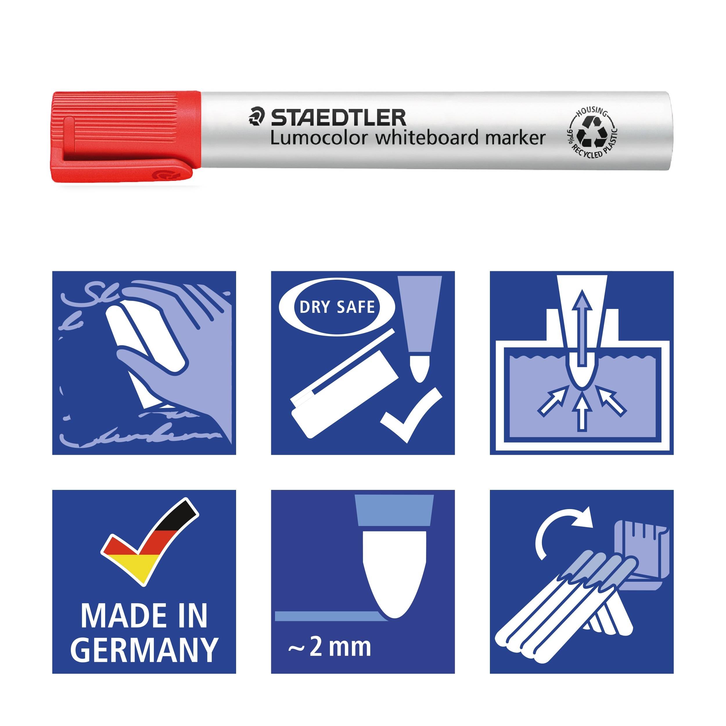 Staedtler Lumocolor 351 351 WP6 Whiteboardmarker Rot, Blau, Grün, Schwarz, Orange, Violett 6 St.