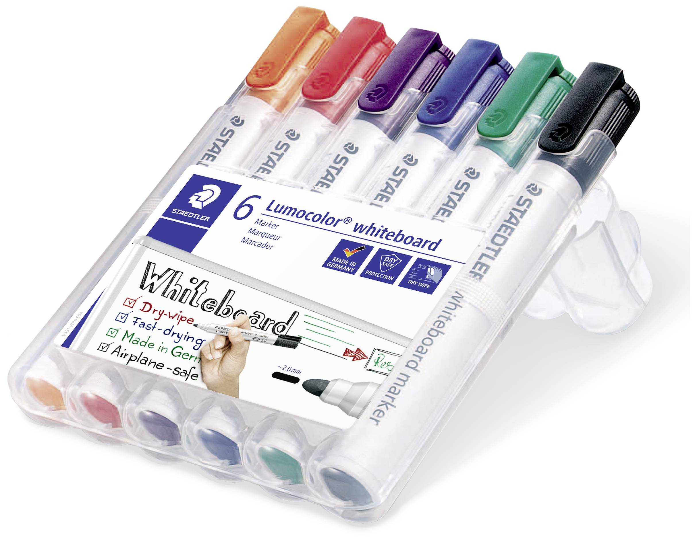 Staedtler Lumocolor 351 351 WP6 Whiteboardmarker Rot, Blau, Grün, Schwarz, Orange, Violett 6 St.