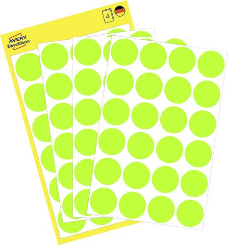 Avery-Zweckform 3174 Markierungspunkte Etiketten Ø 18 mm Leuchtgrün 96 St. Permanent haftend Papier