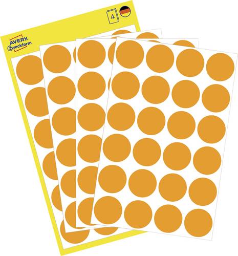 Avery-Zweckform 3173 Markierungspunkte Etiketten Ø 18 mm Leucht-Orange 96 St. Permanent haftend Pap