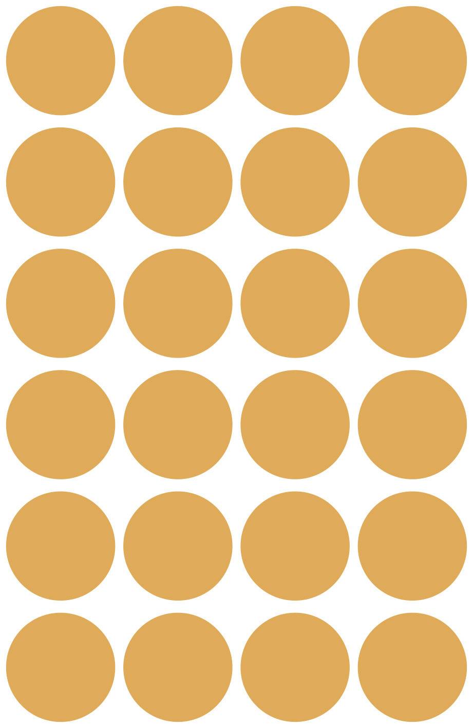 23 orangefarbene Kreise in einem 5x5 Raster, davon ein Platz leer.