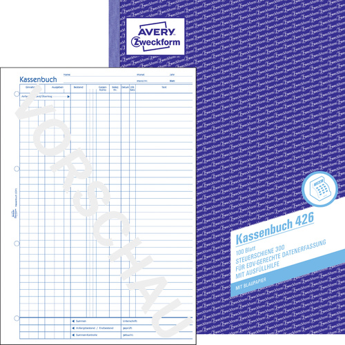 Avery-Zweckform Kassenbuch 426 DIN A4 Weiß Anzahl der Blätter: 100 selbstdurchschreibend: Nein