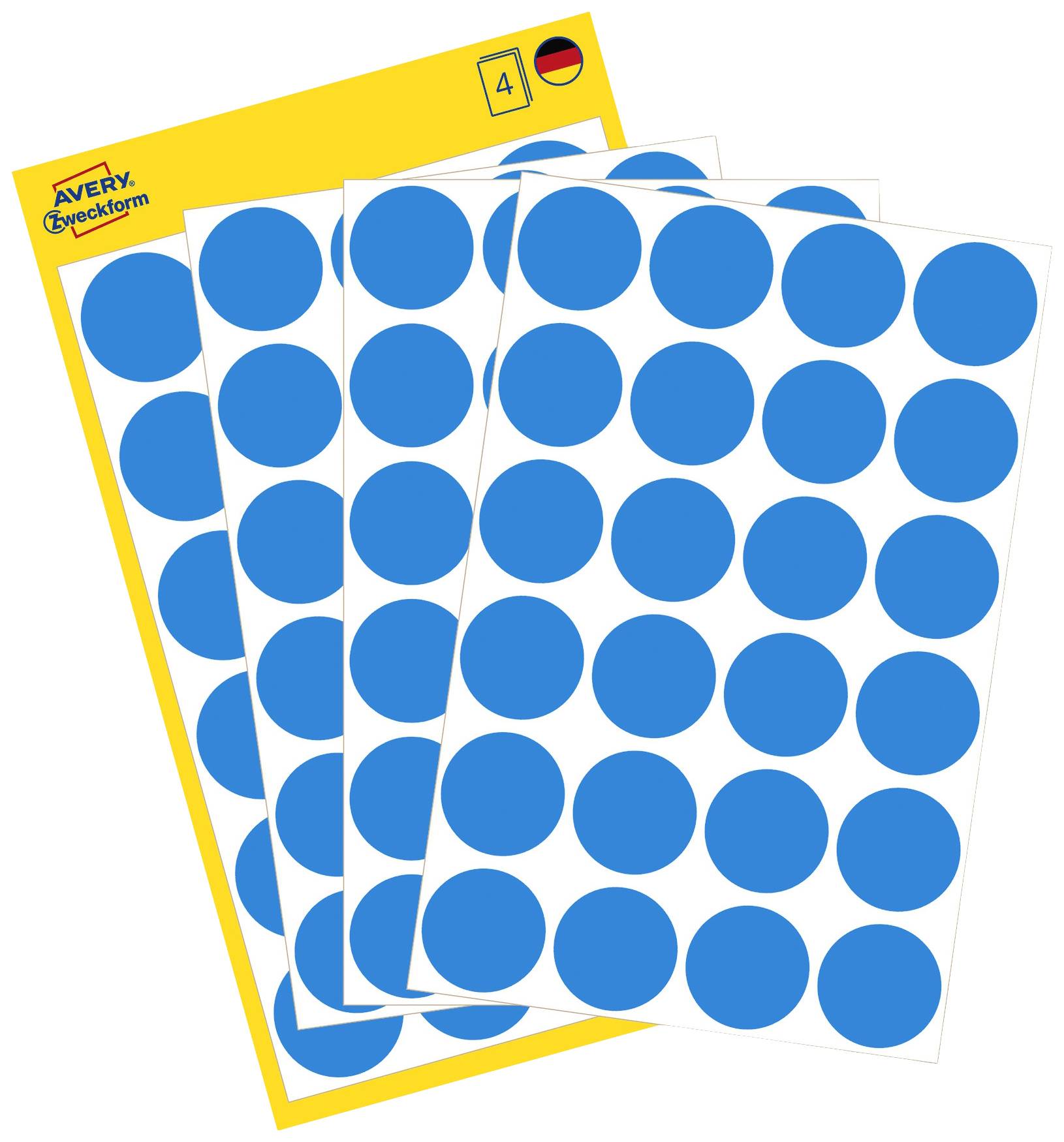 Avery-Zweckform 3005 Markierungspunkte Etiketten Ø 18mm Blau 96 St. Permanent haftend Papier