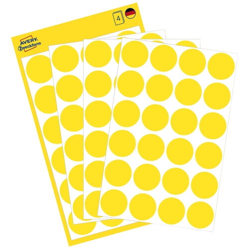 Avery-Zweckform 3007 Markierungspunkte Etiketten Ø 18mm Gelb 96 St. Permanent haftend Papier Avery-Zweckform 3007 Markierungspunkte Etiketten Ø 18mm Gelb 96 St. Permanent haftend Papier
