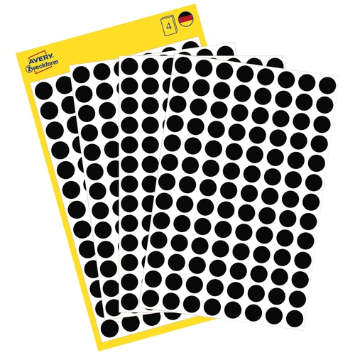 Avery-Zweckform 3009 Markierungspunkte Etiketten Ø 8mm Schwarz 416 St. Permanent haftend Papier Avery-Zweckform 3009 Markierungspunkte Etiketten Ø 8mm Schwarz 416 St. Permanent haftend Papier