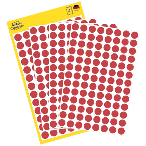 Avery-Zweckform 3010 Markierungspunkte Etiketten Ø 8mm Rot 416 St. Permanent haftend Papier Avery-Zweckform 3010 Markierungspunkte Etiketten Ø 8mm Rot 416 St. Permanent haftend Papier