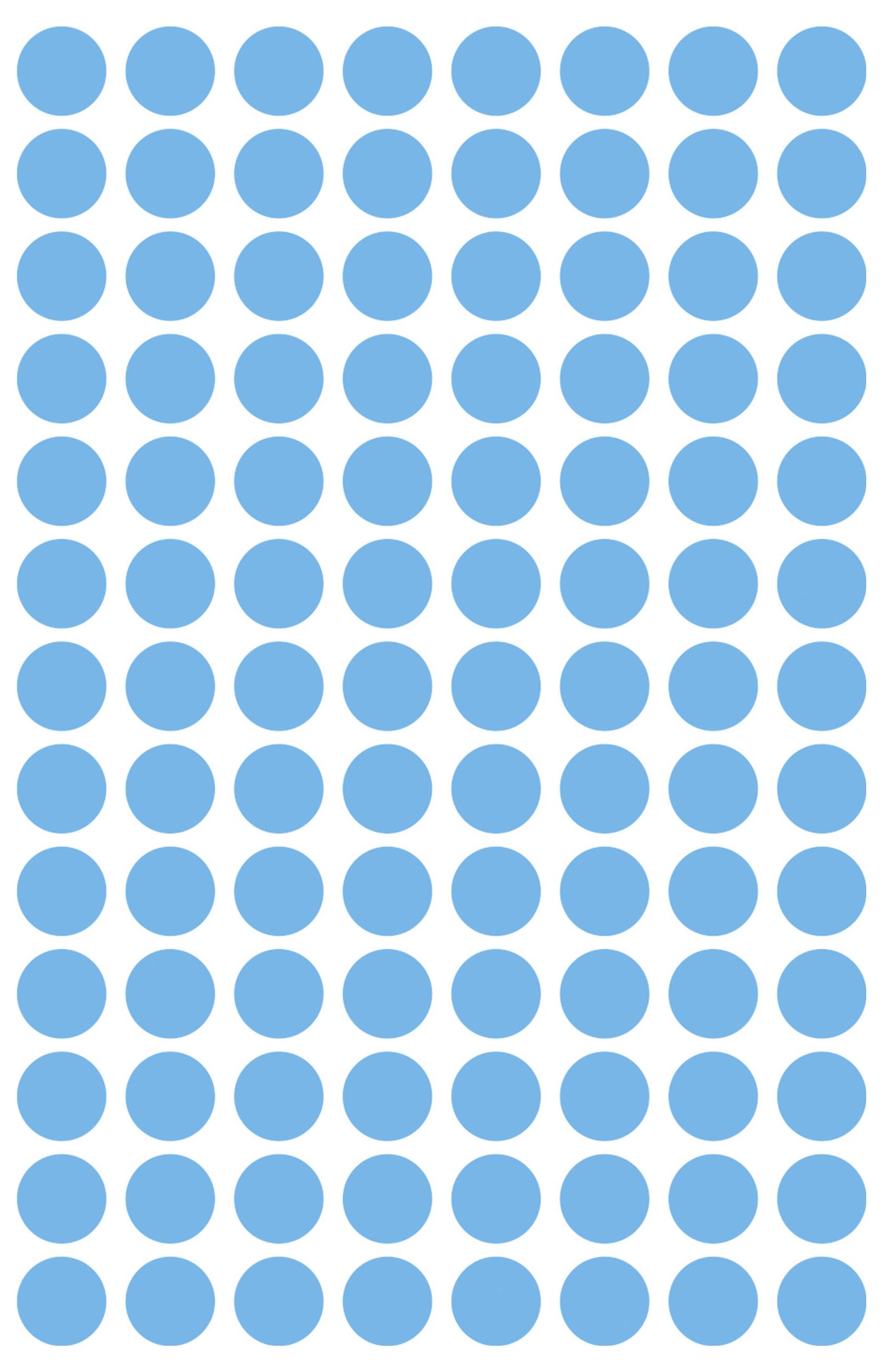 Gitter aus gleichmäßig verteilten blauen Kreisen auf weißem Hintergrund.