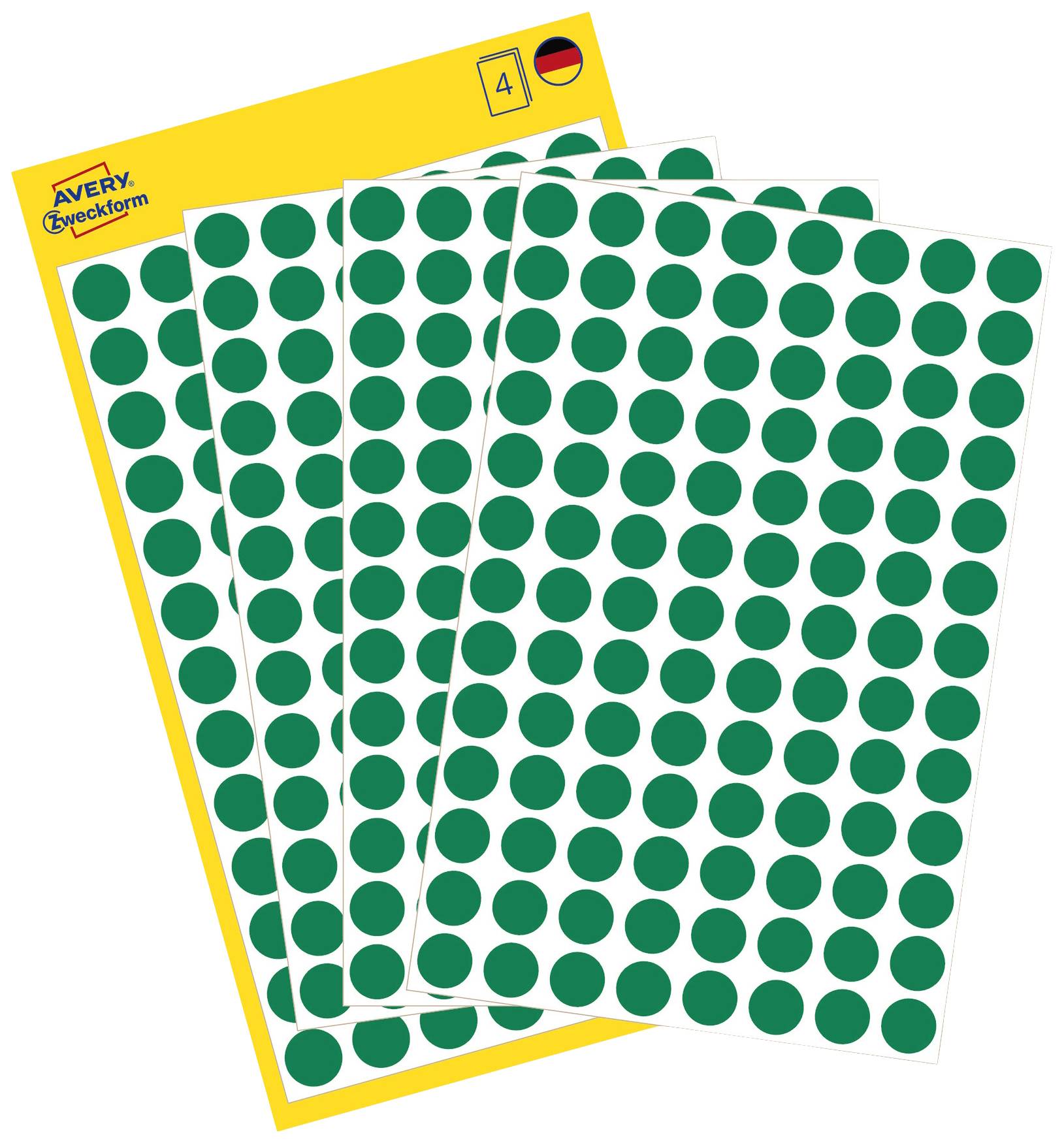 Avery-Zweckform 3012 Markierungspunkte Etiketten Ø 8mm Grün 416 St. Permanent haftend Papier
