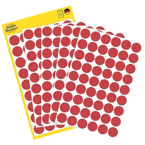 Avery-Zweckform 3141 Markierungspunkte Etiketten Ø 12mm Rot 270 St. Permanent haftend Papier Avery-Zweckform 3141 Markierungspunkte Etiketten Ø 12mm Rot 270 St. Permanent haftend Papier