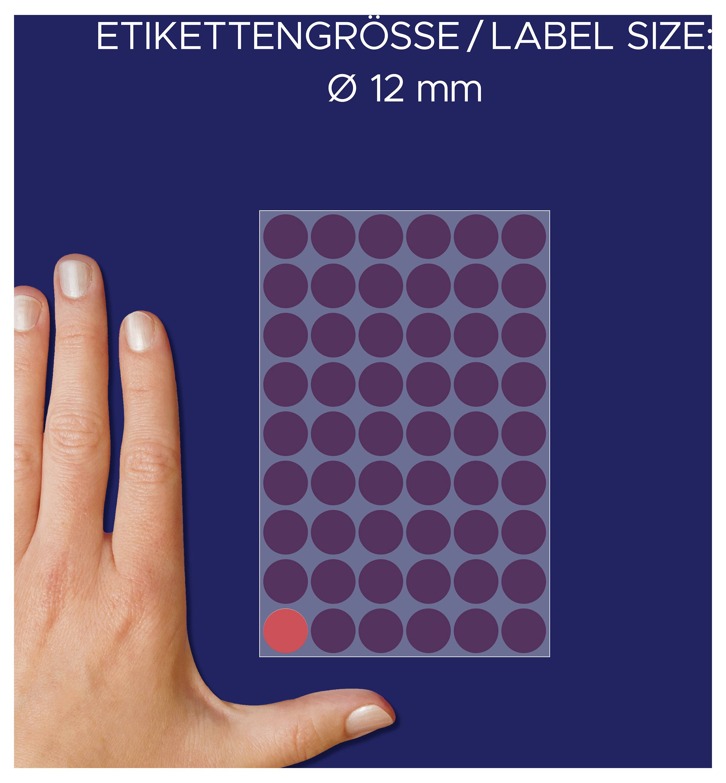 Avery-Zweckform 3141 Markierungspunkte Etiketten Ø 12mm Rot 270 St. Permanent haftend Papier
