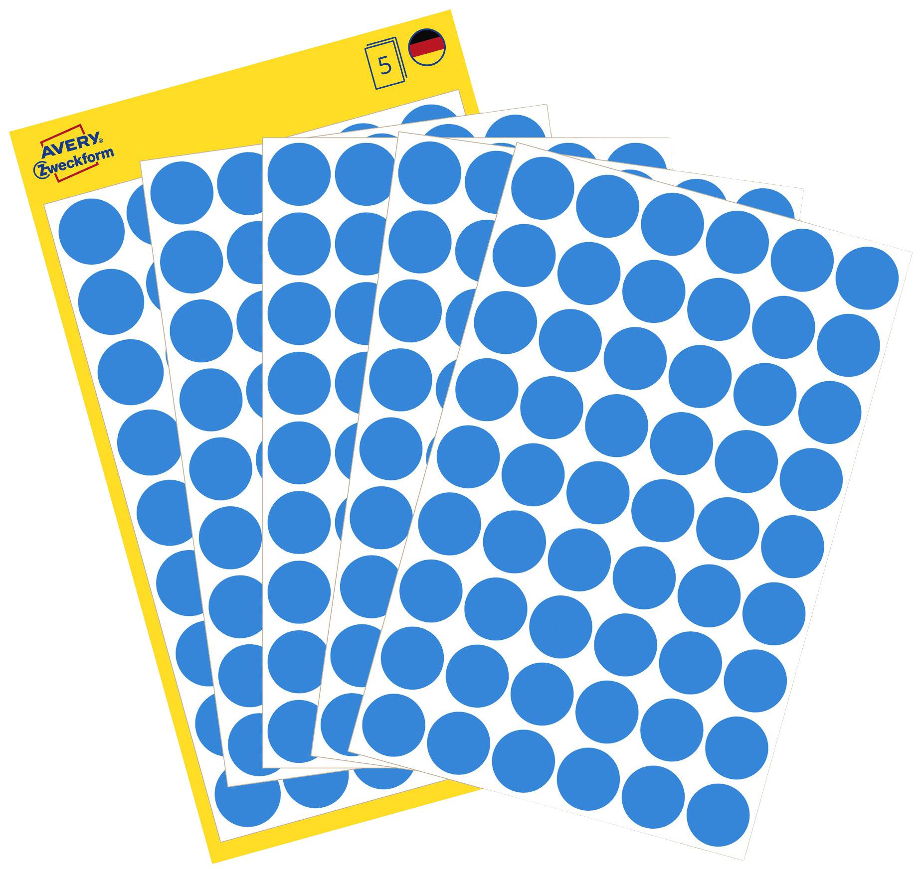 Avery-Zweckform 3142 Markierungspunkte Etiketten Ø 12mm Blau 270 St. Permanent haftend Papier
