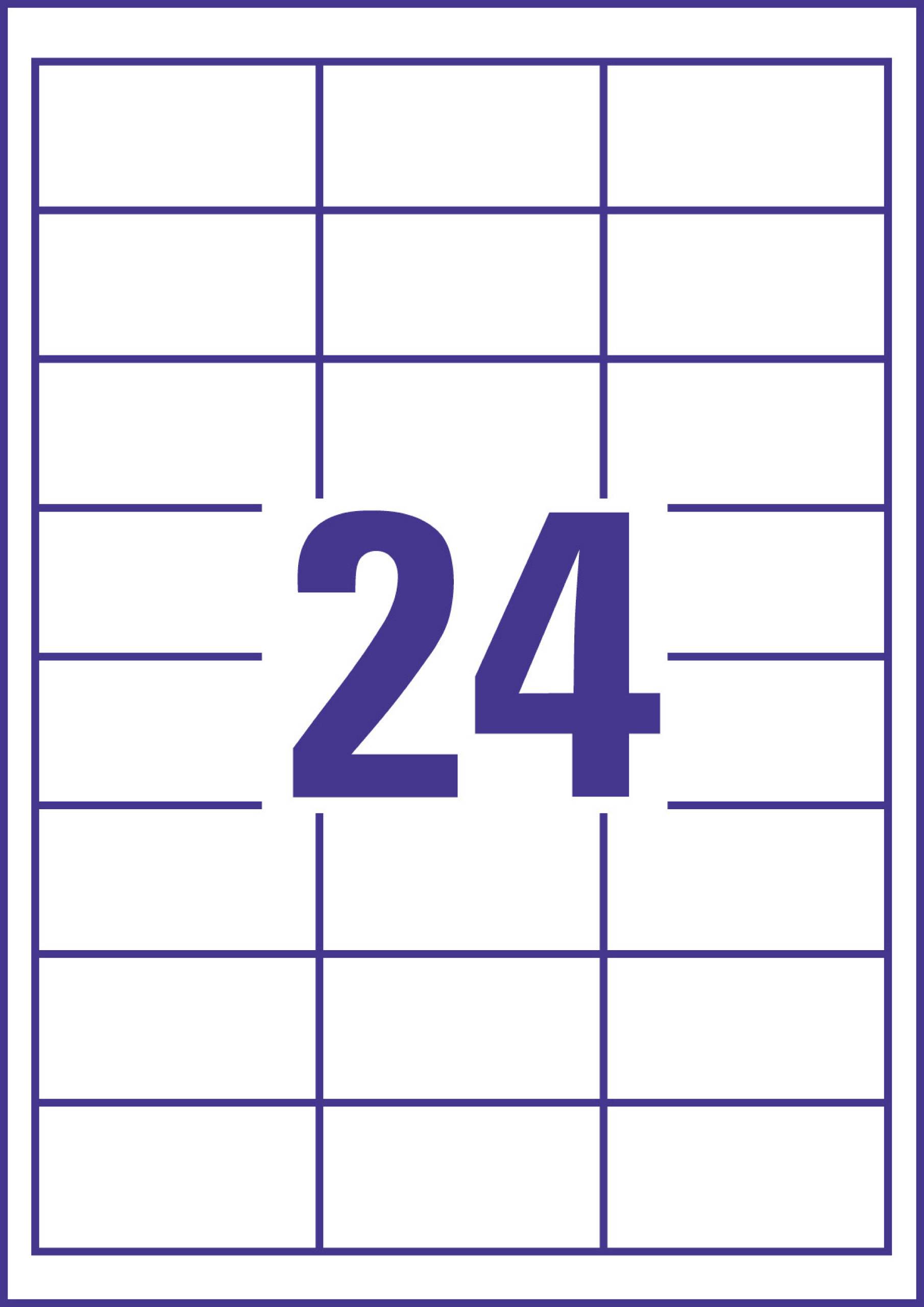 Avery-Zweckform 3658 Universal-Etiketten 64.6 x 33.8mm Papier Weiß 2400 St. Permanent haftend Tintenstrahldrucker, Laserdrucker