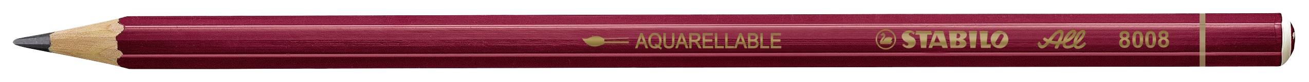 Dicker, roter Bleistift der Marke STAEDTLER Noris colour 248 mit schwarzer Spitze.