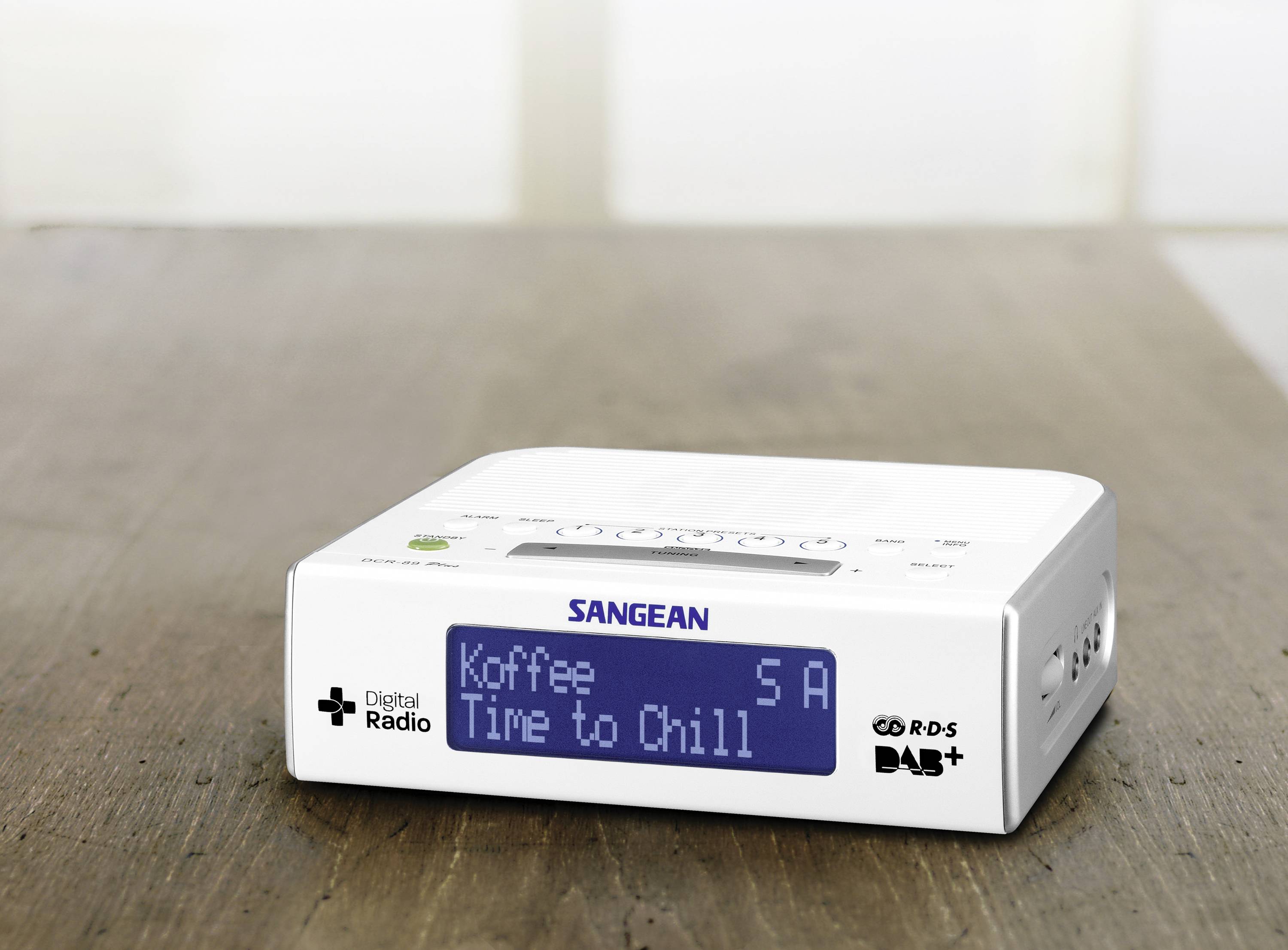 Sangean DCR-89+ Radiowecker DAB+, UKW AUX Weiß