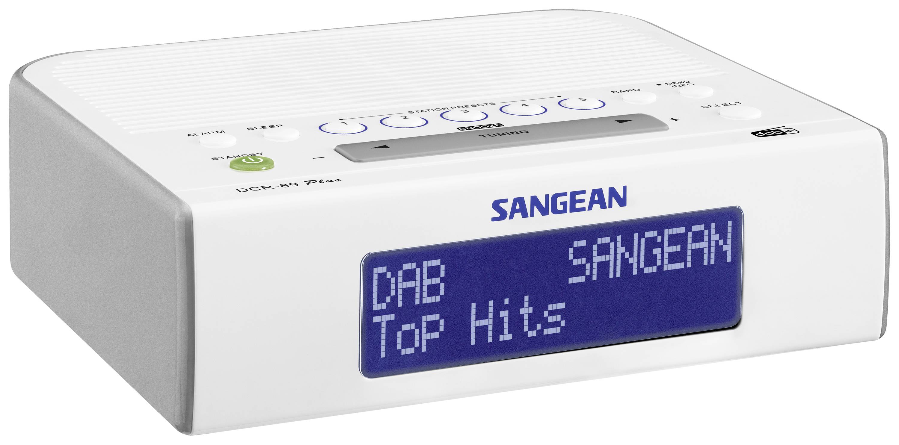 Sangean DCR-89+ Radiowecker DAB+, UKW AUX Weiß