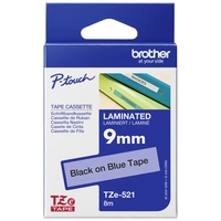 Brother Schriftband TZe TZe-521 Bandfarbe: Blau Schriftfarbe:Schwarz 9mm 8m Brother Schriftband TZe TZe-521 Bandfarbe: Blau Schriftfarbe:Schwarz 9mm 8m