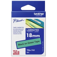 Brother Schriftband TZe TZe-741 Bandfarbe: Grün Schriftfarbe:Schwarz 18mm 8m Brother Schriftband TZe TZe-741 Bandfarbe: Grün Schriftfarbe:Schwarz 18mm 8m