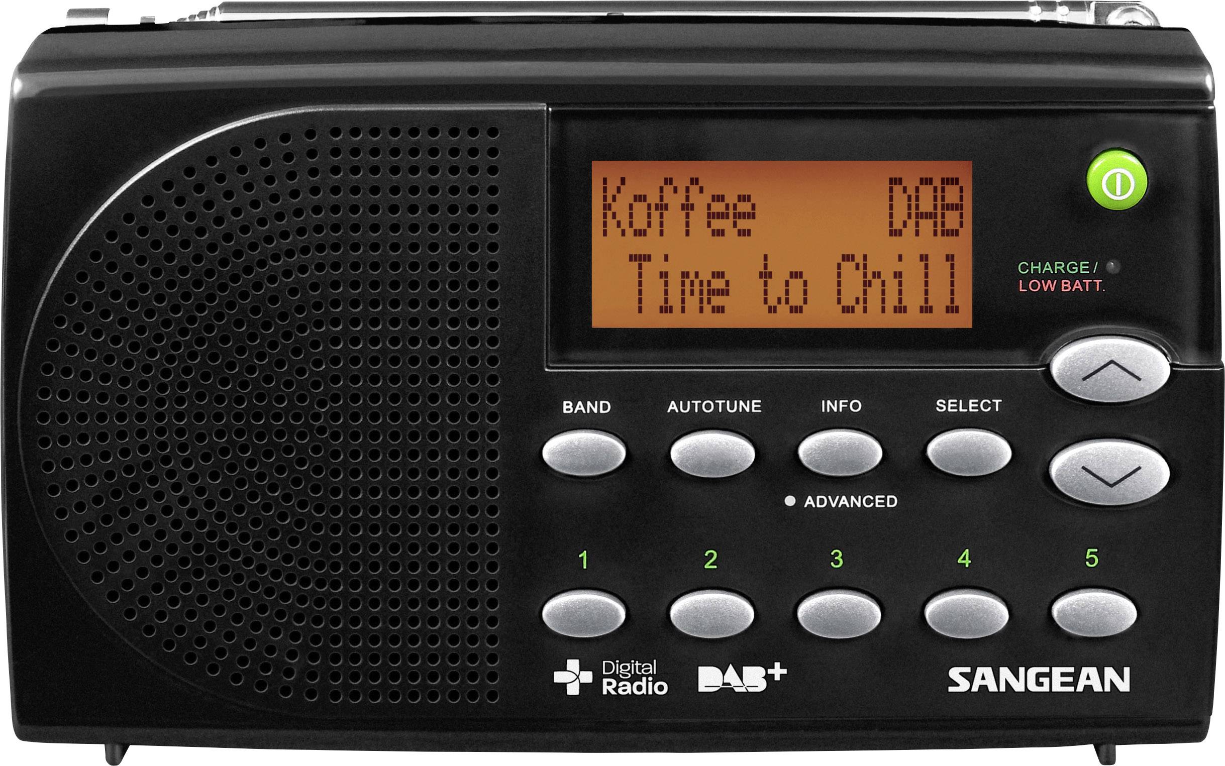 Sangean DPR-65 Kofferradio DAB+, UKW Akku-Ladefunktion Schwarz