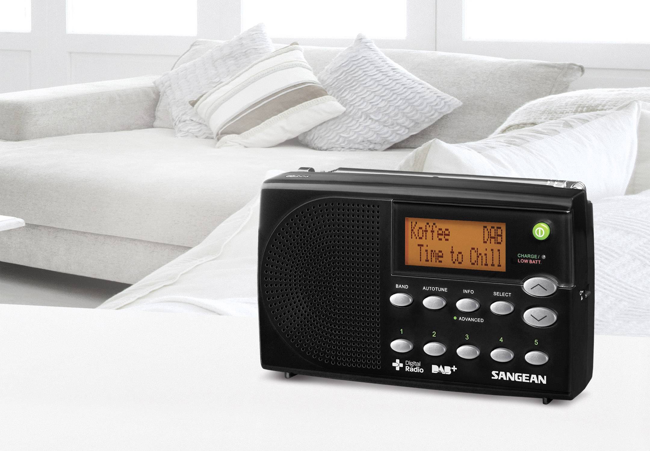 Sangean DPR-65 Kofferradio DAB+, UKW Akku-Ladefunktion Schwarz