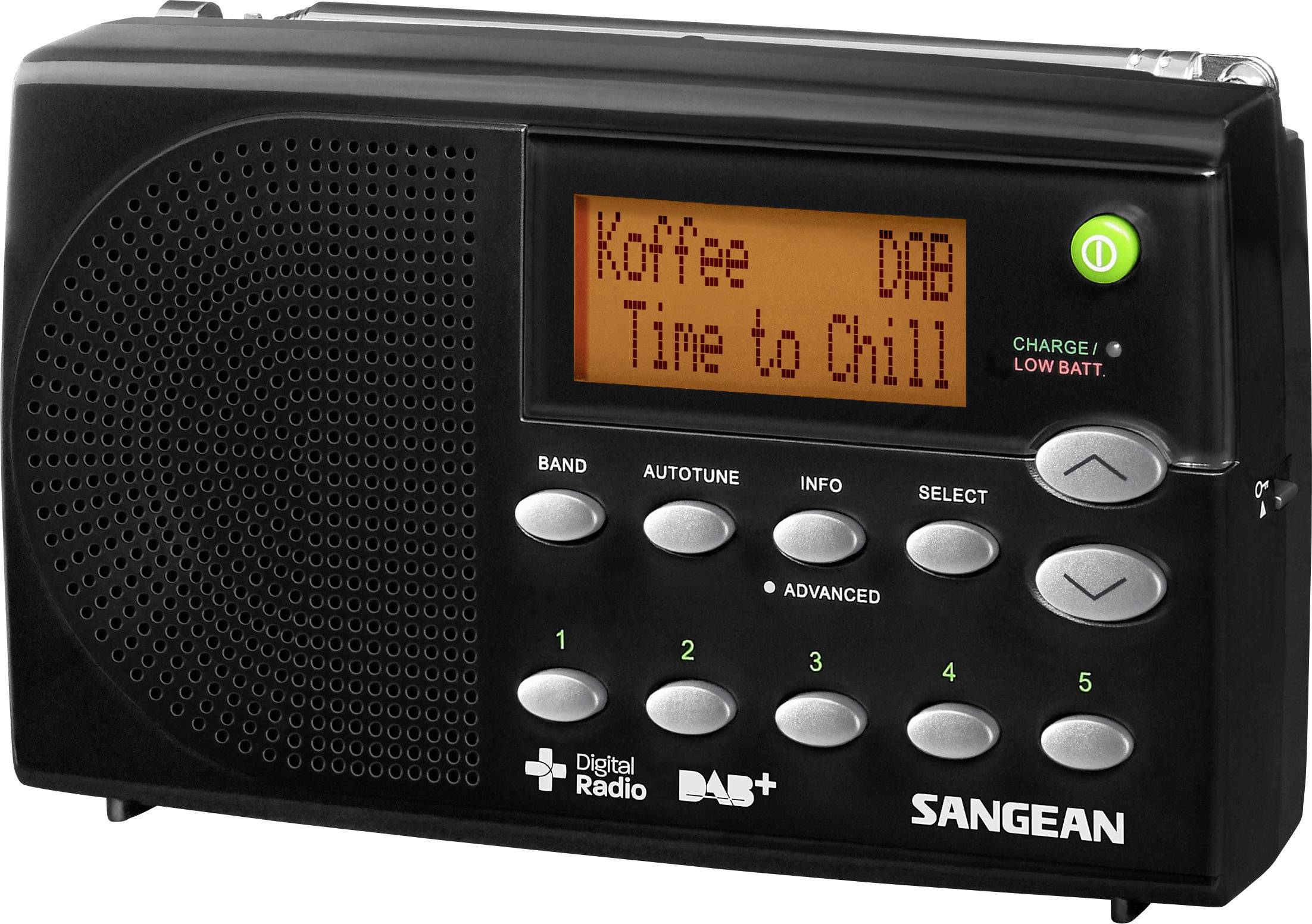 Sangean DPR-65 Kofferradio DAB+, UKW Akku-Ladefunktion Schwarz