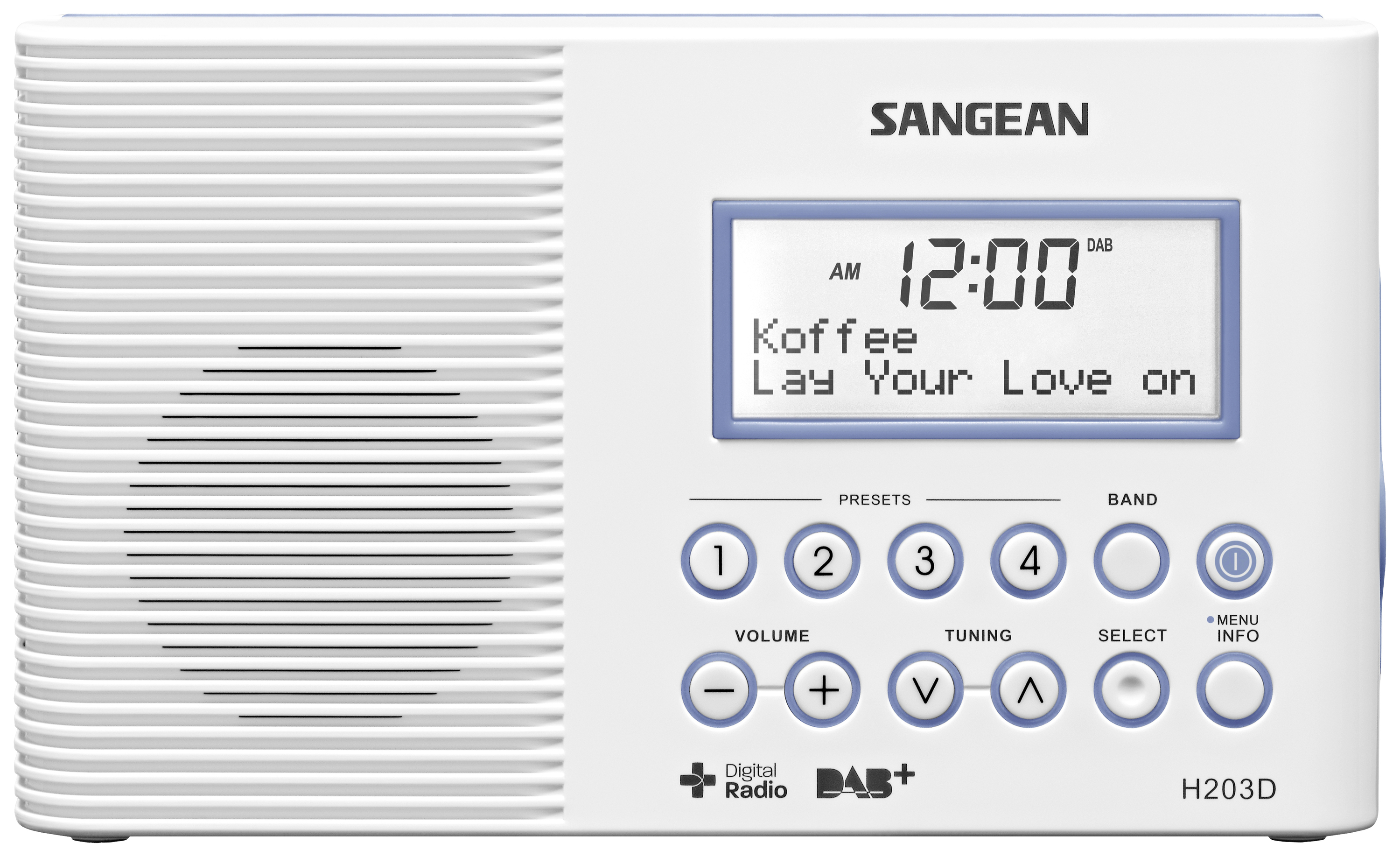 Sangean H203 Badradio DAB+, UKW Taschenlampe, wasserdicht Weiß