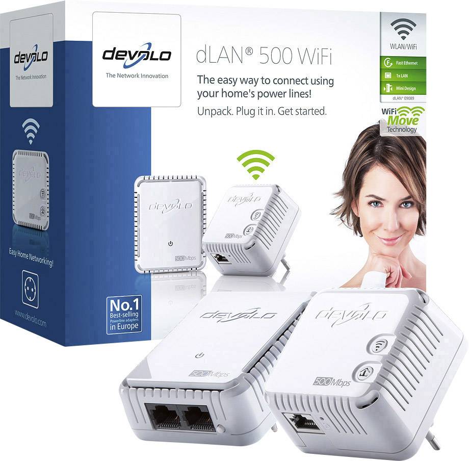 Devolo 9083 dLAN® 500 WiFi Powerline WLAN Starter Kit 500MBit/s