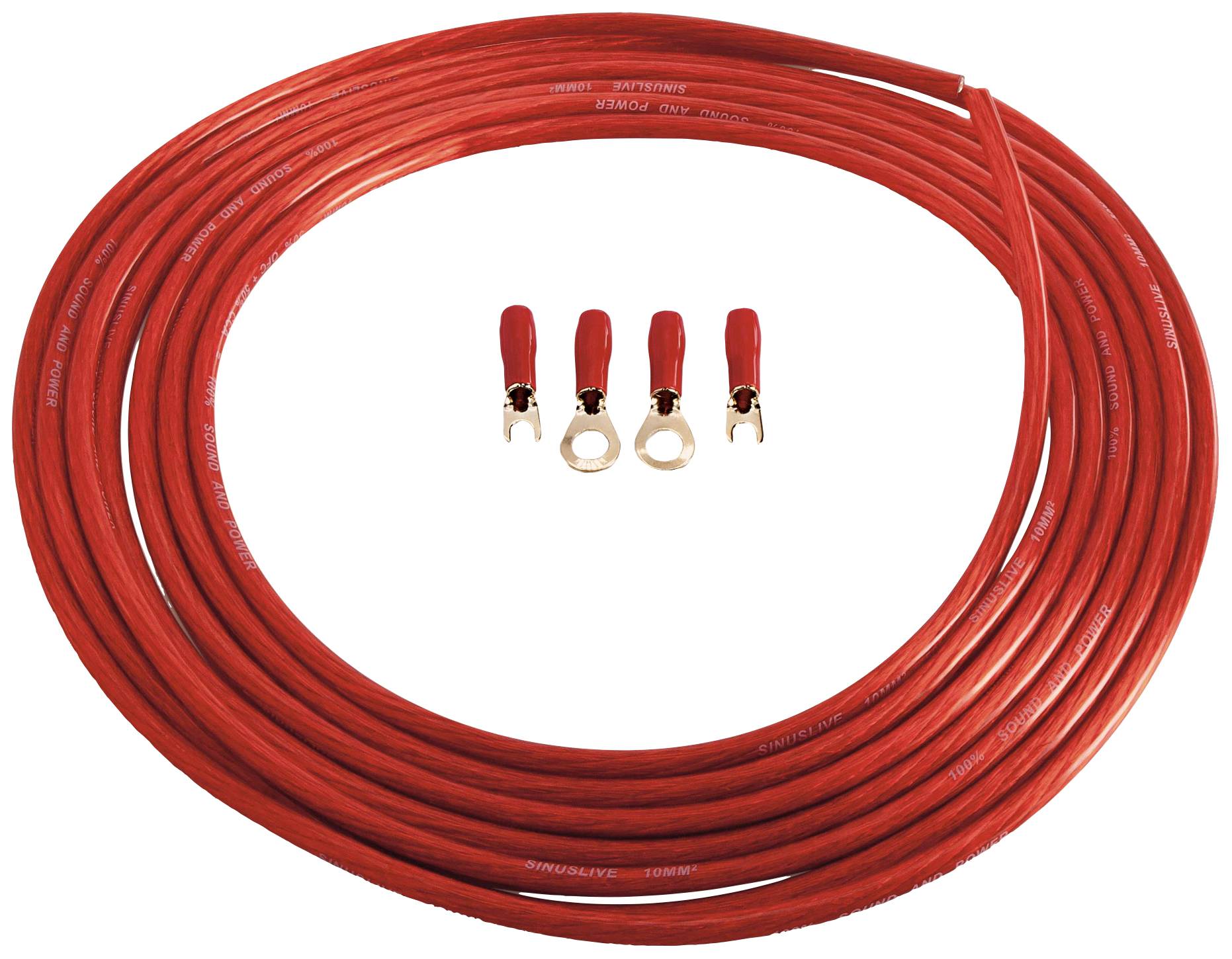 Sinuslive Car HiFi Stromkabel-Set 10 mm² vergoldet