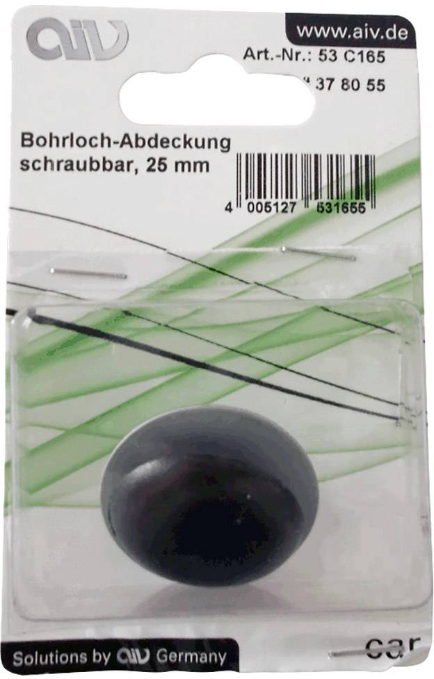 Bohrlochabdeckung, schraubbar 25 mm, Schwarz