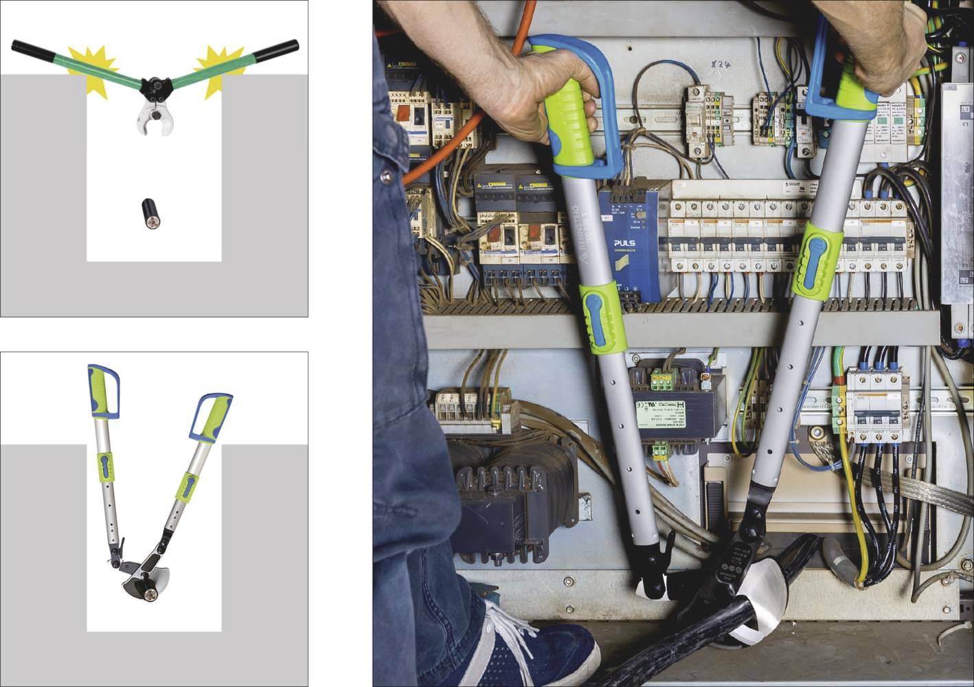 Rennsteig Werkzeuge D38 700 038 3 Kabelschere Geeignet für (Abisoliertechnik) Alu- und Kupferkabel, ein- und mehrdrähtig 38mm