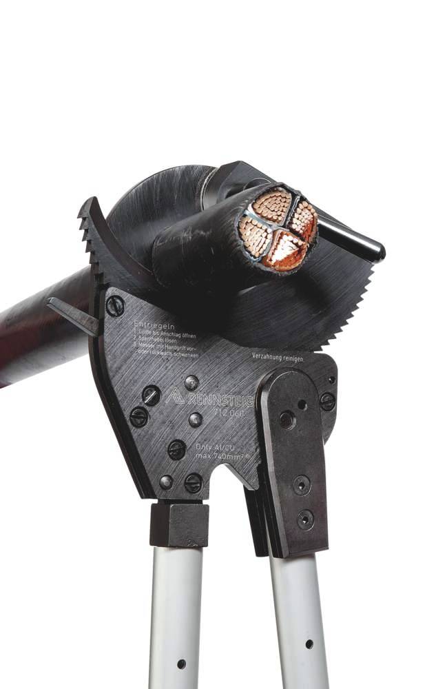 Rennsteig Werkzeuge D60 712 060 3 Kabelschere Geeignet für (Abisoliertechnik) Alu- und Kupferkabel, ein- und mehrdrähtig 60mm