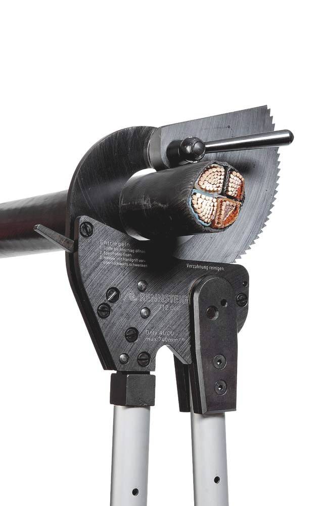 Rennsteig Werkzeuge D60 712 060 3 Kabelschere Geeignet für (Abisoliertechnik) Alu- und Kupferkabel, ein- und mehrdrähtig 60mm