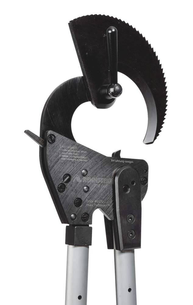 Rennsteig Werkzeuge D60 712 060 3 Kabelschere Geeignet für (Abisoliertechnik) Alu- und Kupferkabel, ein- und mehrdrähtig 60mm