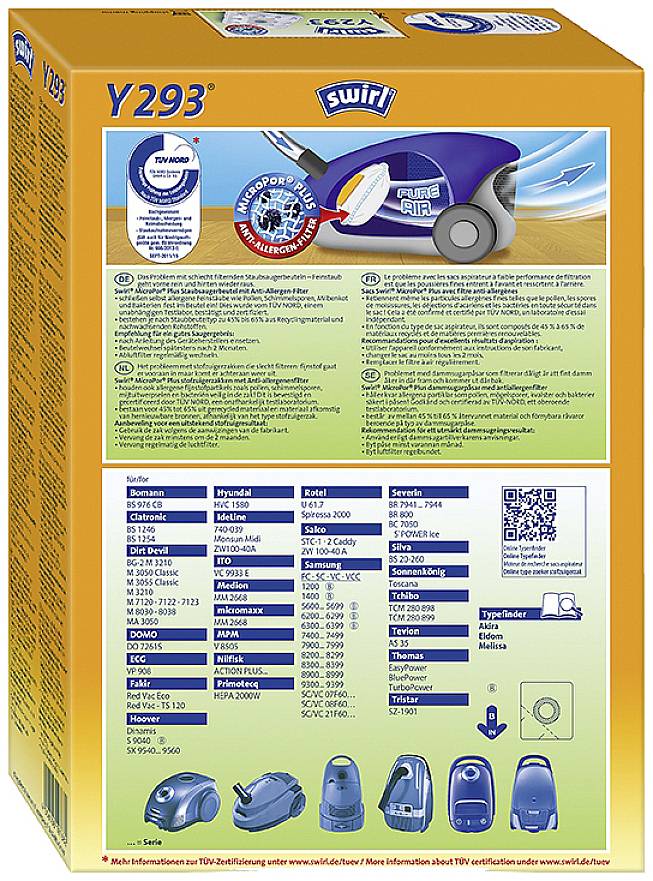 Swirl Y293 Airspace Staubsaugerbeutel 4St.
