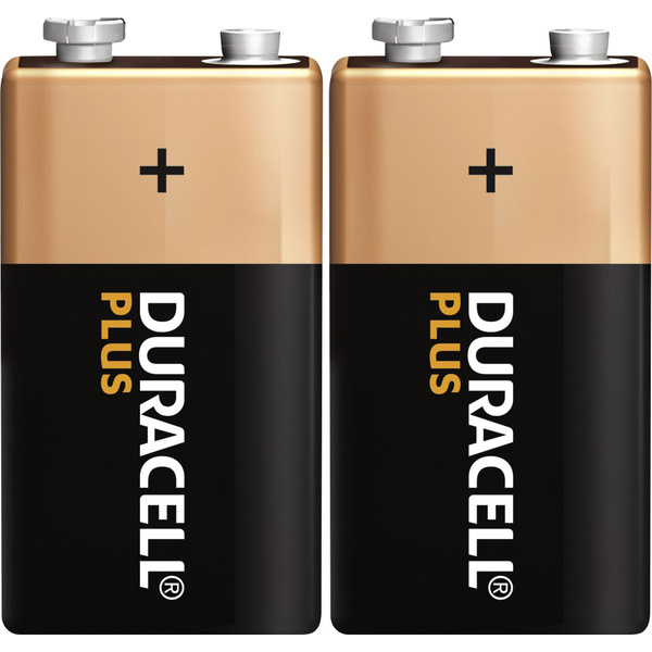 Duracell Plus 6LR61 9V Block-Batterie Alkali-Mangan 9V 2St.