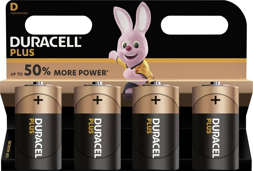 Duracell Plus LR20 Mono (D)-Batterie Alkali-Mangan 1.5V 4St.