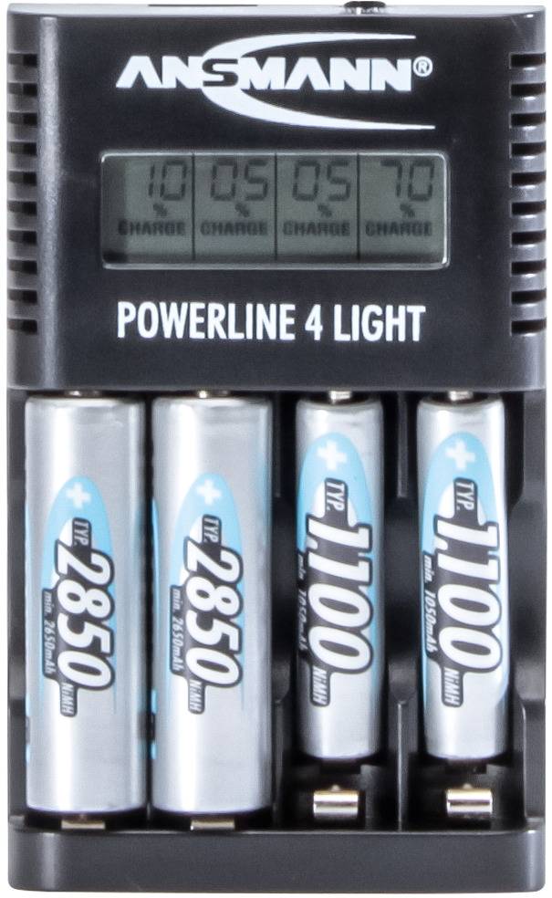 Ansmann Powerline 4 light Rundzellen-Ladegerät NiCd, NiMH Micro (AAA), Mignon (AA)