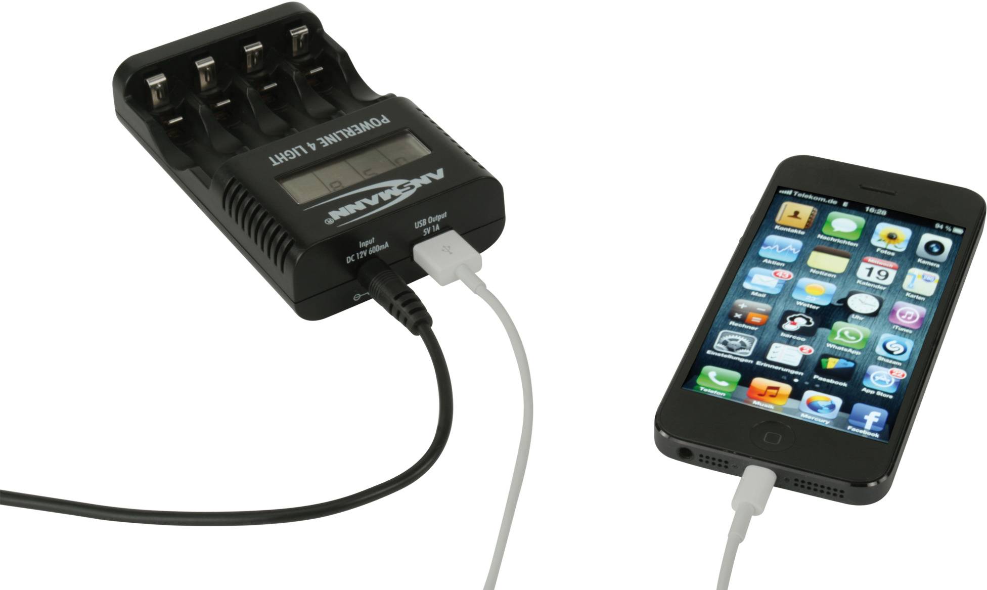 Ansmann Powerline 4 light Rundzellen-Ladegerät NiCd, NiMH Micro (AAA), Mignon (AA)