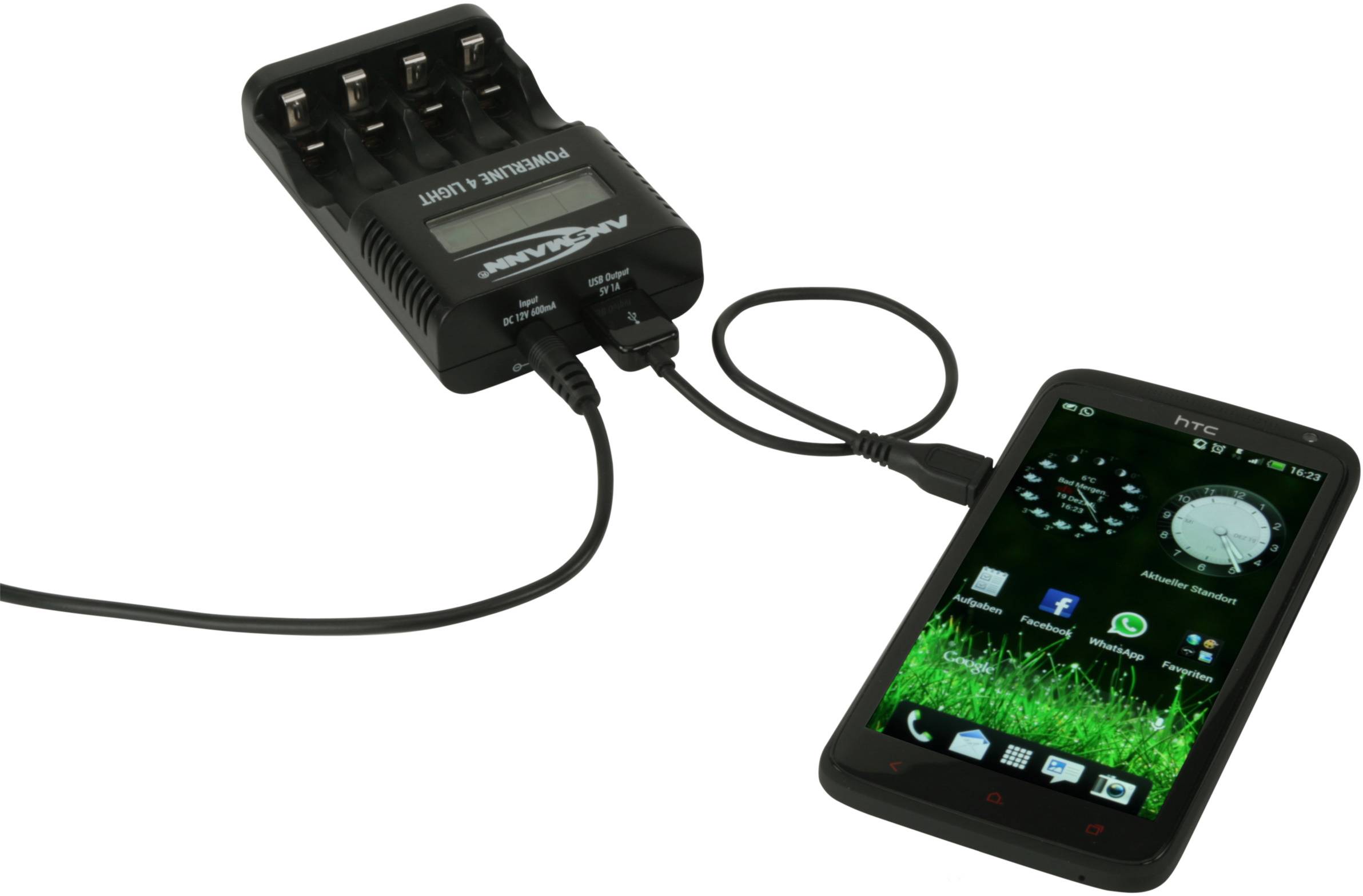 Ansmann Powerline 4 light Rundzellen-Ladegerät NiCd, NiMH Micro (AAA), Mignon (AA)