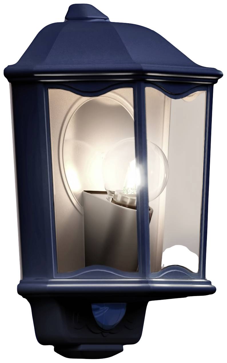 Steinel L 190 S 644413 Außenwandleuchte mit Bewegungsmelder Energiesparlampe, LED E27 100 W Schwarz