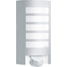 Steinel L 12 S 657918 Außenwandleuchte mit Bewegungsmelder Energiesparlampe, LED E27 60 W Silber