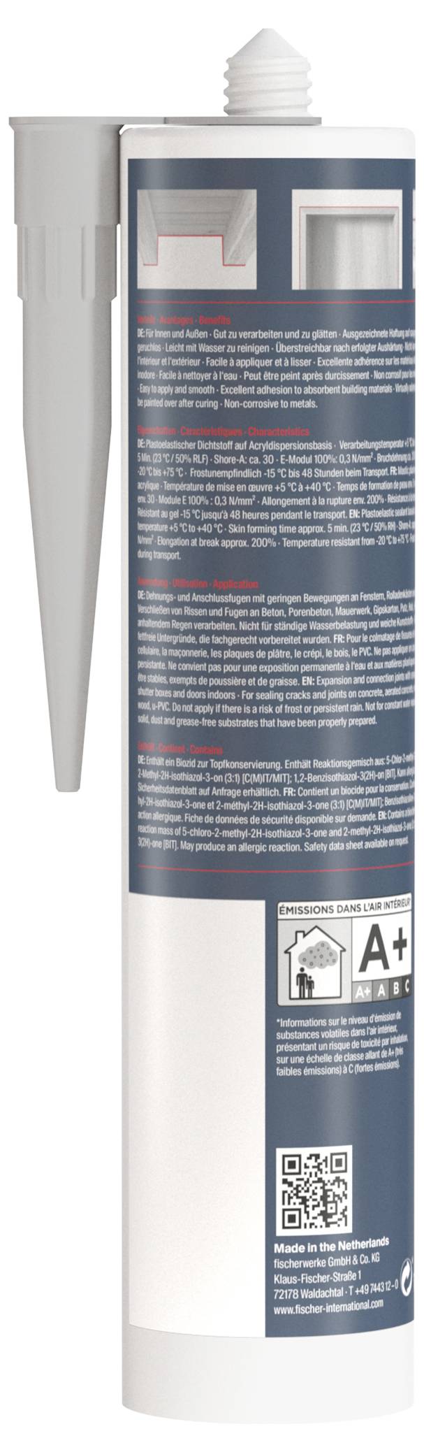 Fischer DA Acryl Herstellerfarbe Grau 053111 310ml